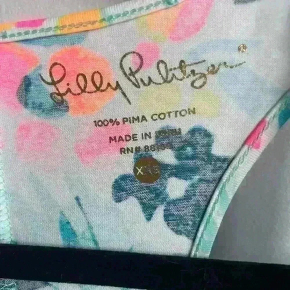 Lilly Pulitzer Melle Prima Cotton Turquoise Beach Short Dress size XXS - Picture 8 of 10